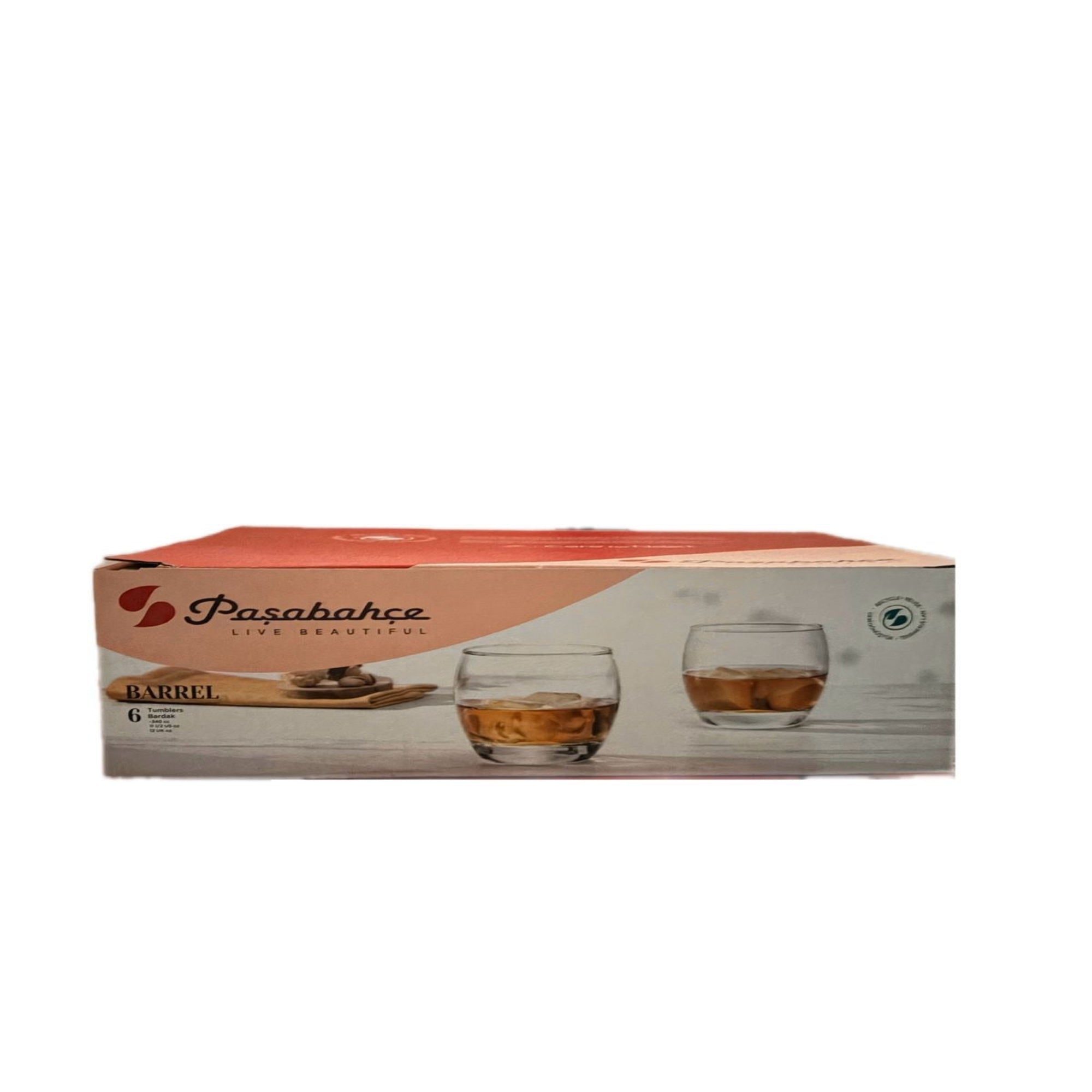 Pasabahce Barrel Whisky Tumbler Set – 340ml (Set of 6)