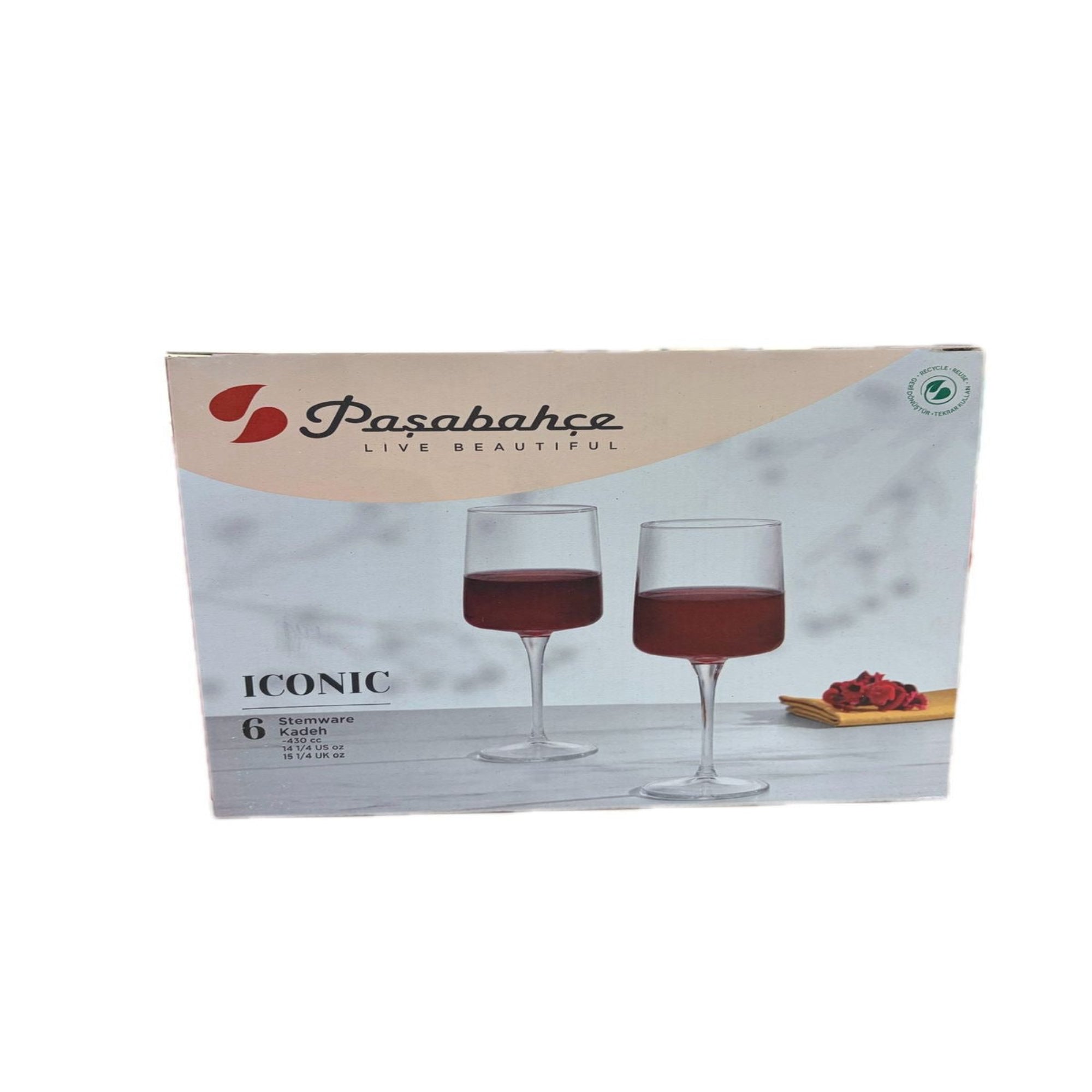 Pasabahce Iconic Wine Glass Set – 430ml (Set of 6)