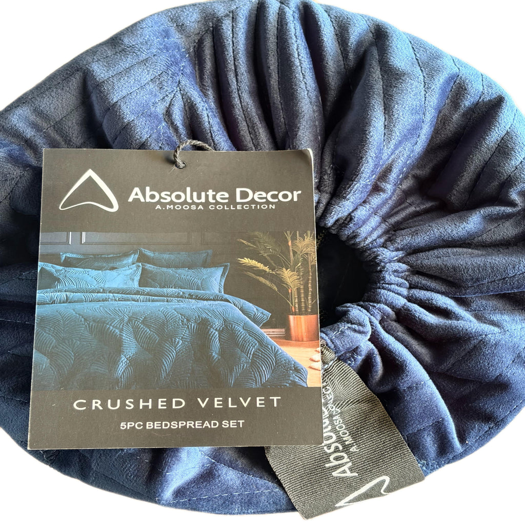 Absolute Decor Crushed Velvet 5pc Bedspread set