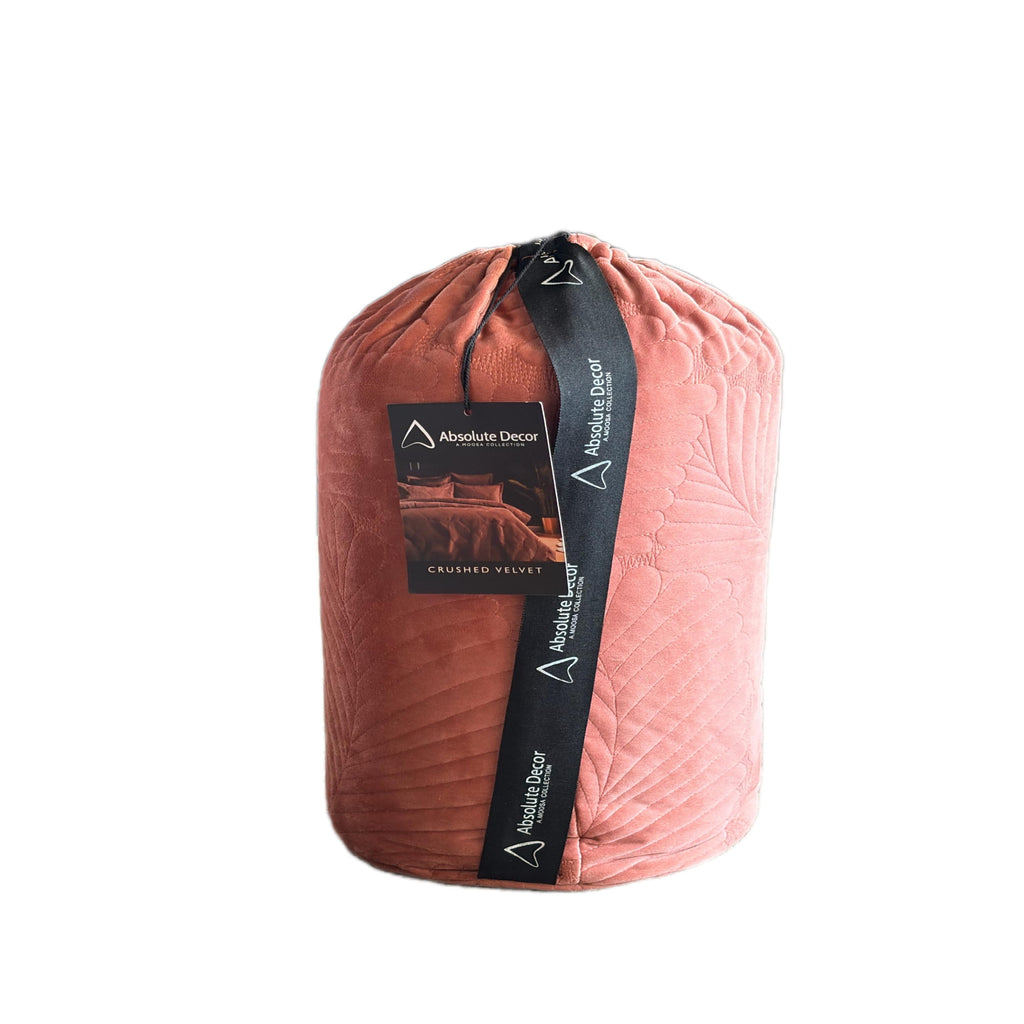 Absolute Decor Crushed Velvet 5pc Bedspread set