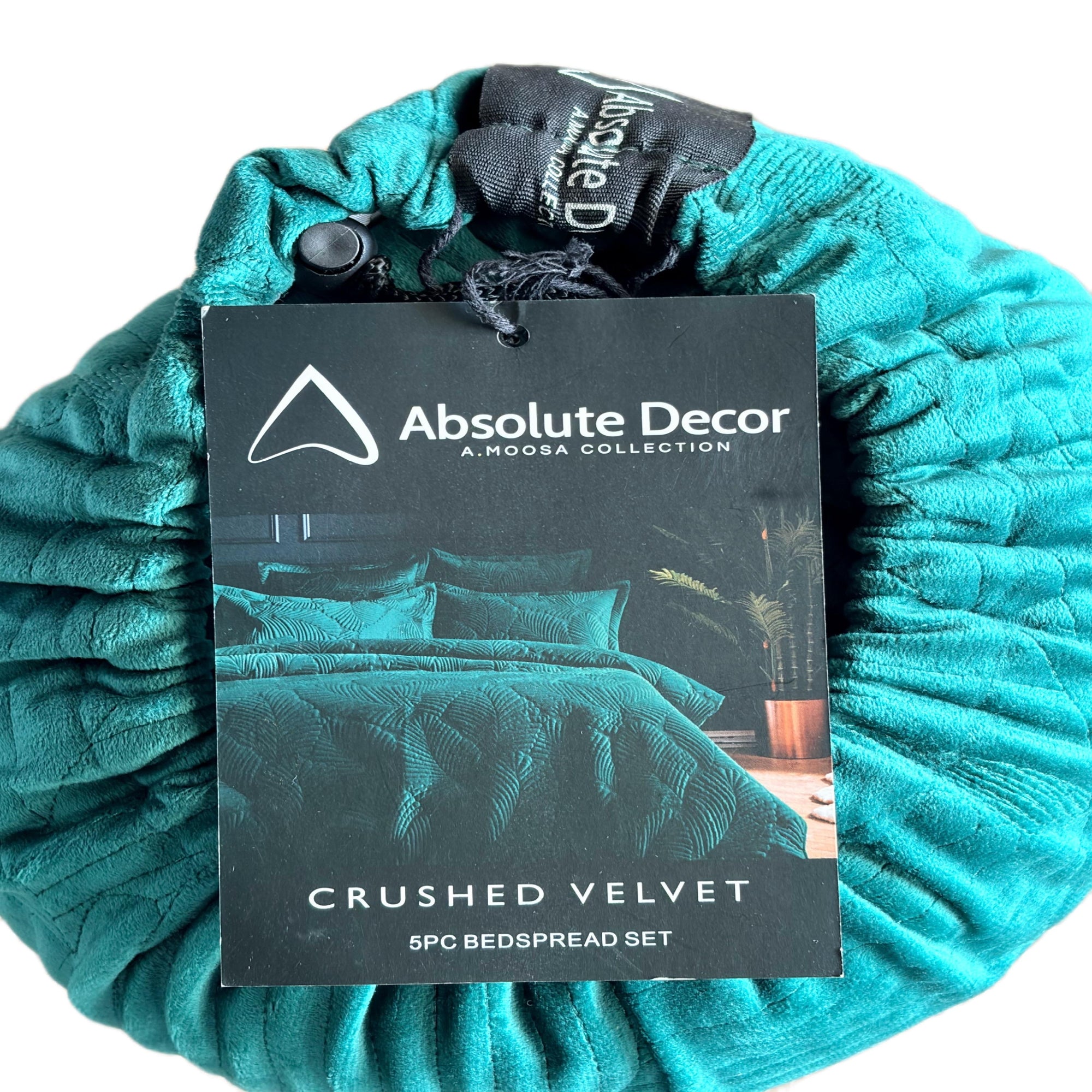 Absolute Decor Crushed Velvet 5pc Bedspread set