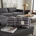 Absolute Decor Grand Ribbed Dual Throw – Grey