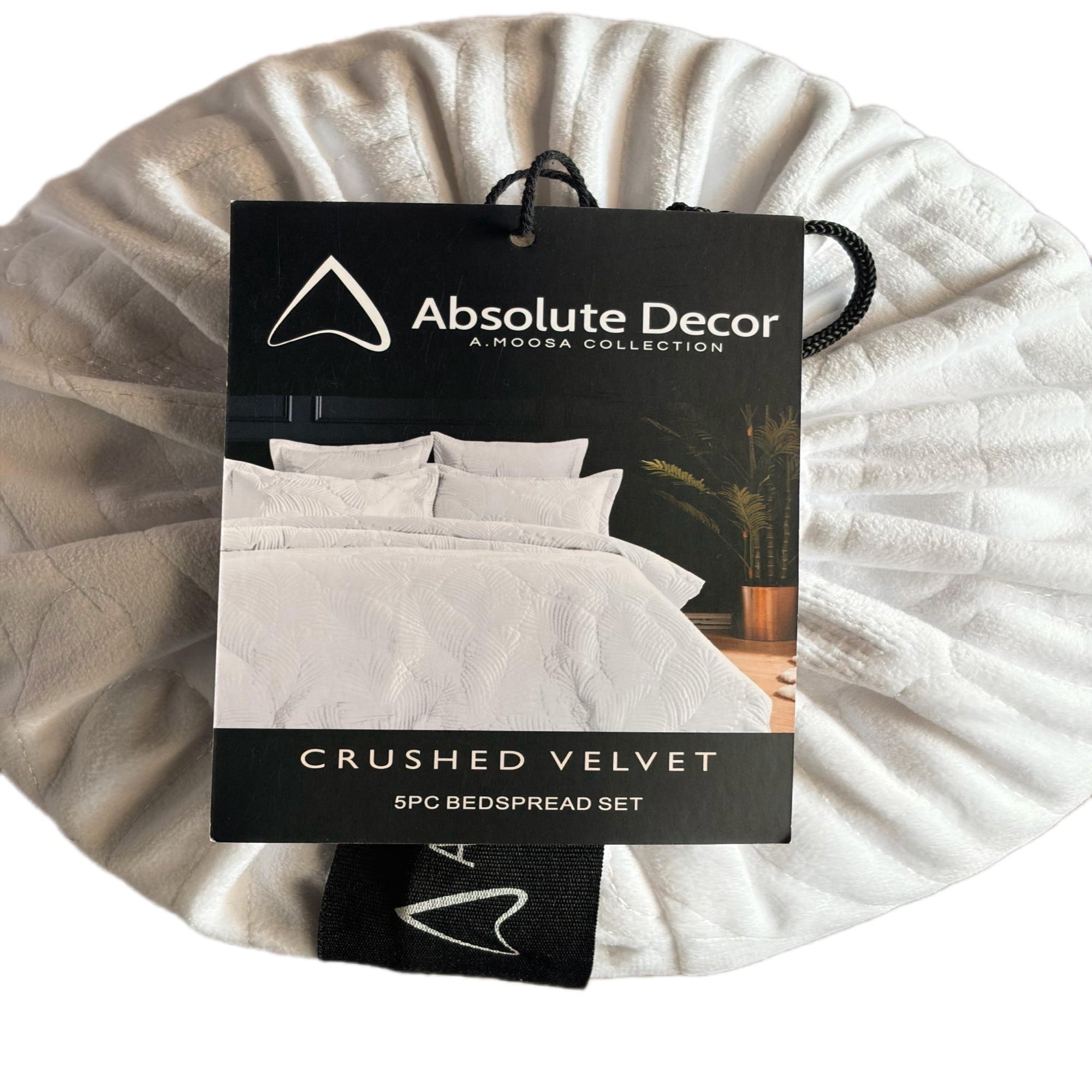 Absolute Decor Crushed Velvet 5pc Bedspread set