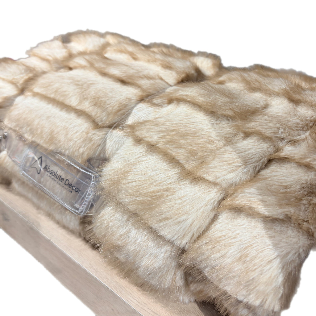 Absolute Decor Grand Ribbed Dual Throw - Champagne Beige