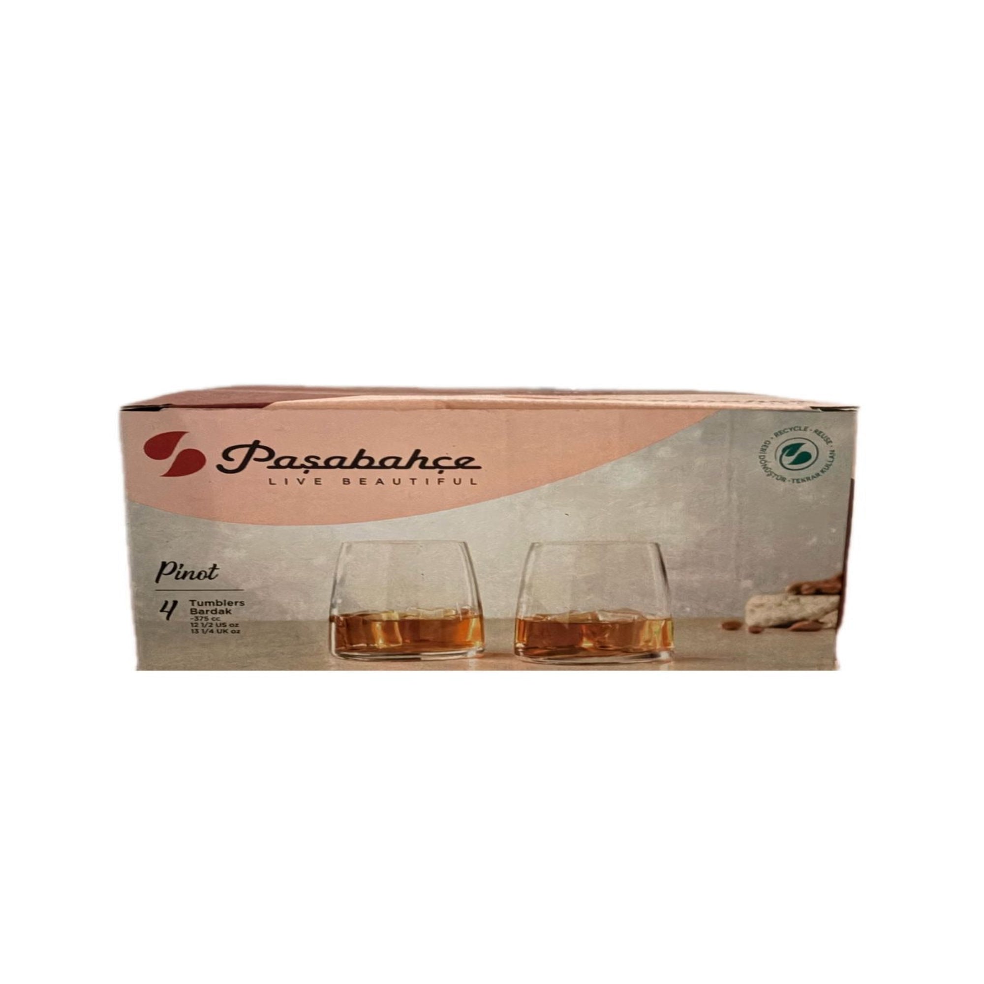 Pasabahce Pinot Whisky Tumbler Set – 375ml (Set of 4)
