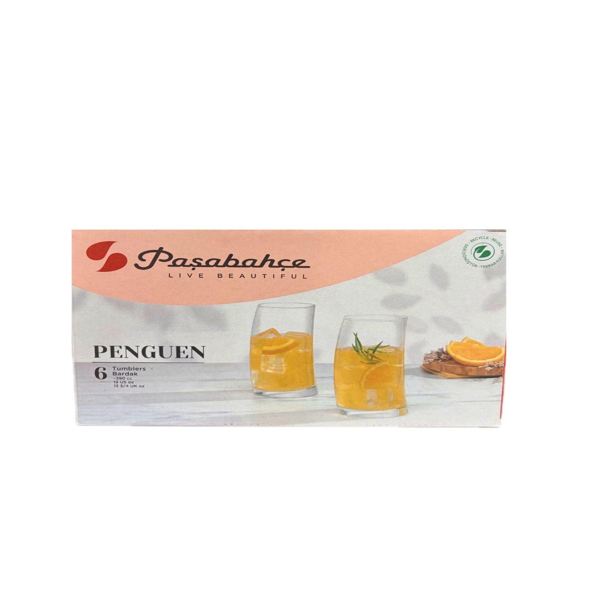 Pasabahce Penguen Highball Tumbler Set – 390ml (Set of 6)