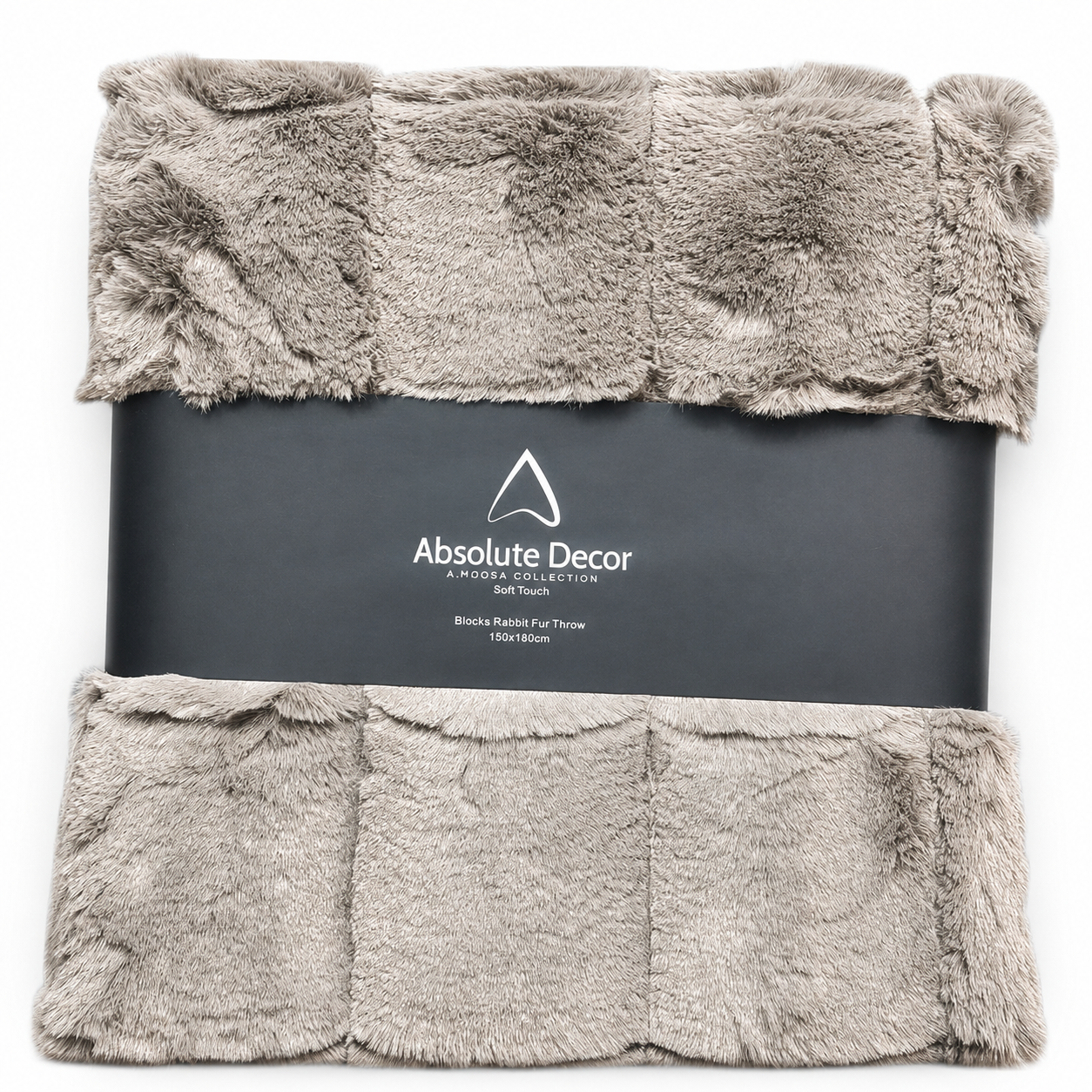 Absolute Decor Blocks Rabbit Fur Throw – 150 x 180cm