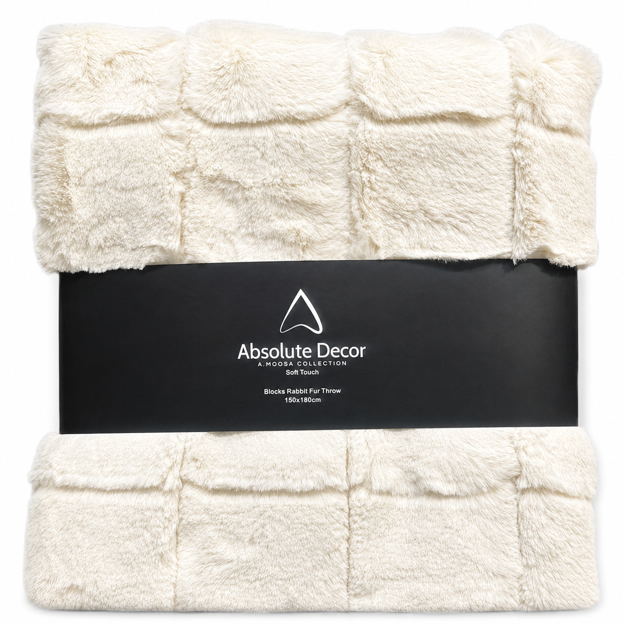 Absolute Decor Blocks Rabbit Fur Throw – 150 x 180cm