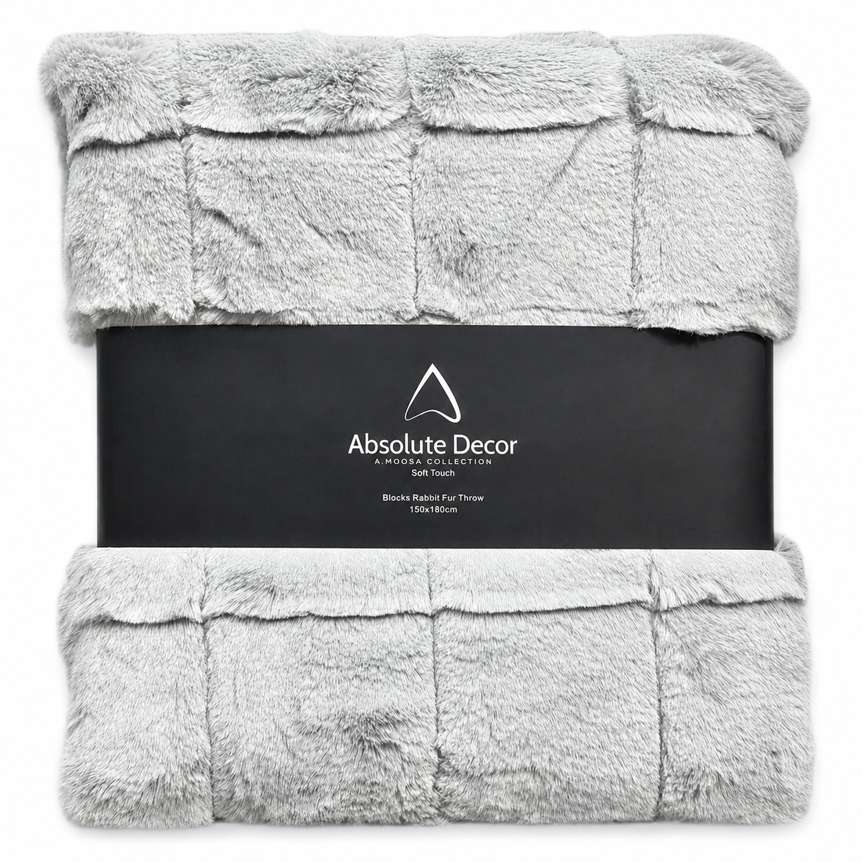 Absolute Decor Blocks Rabbit Fur Throw – 150 x 180cm