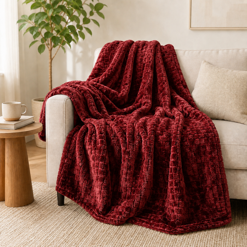 Absolute Decor Embossed Plush Blanket – 150 x 180cm
