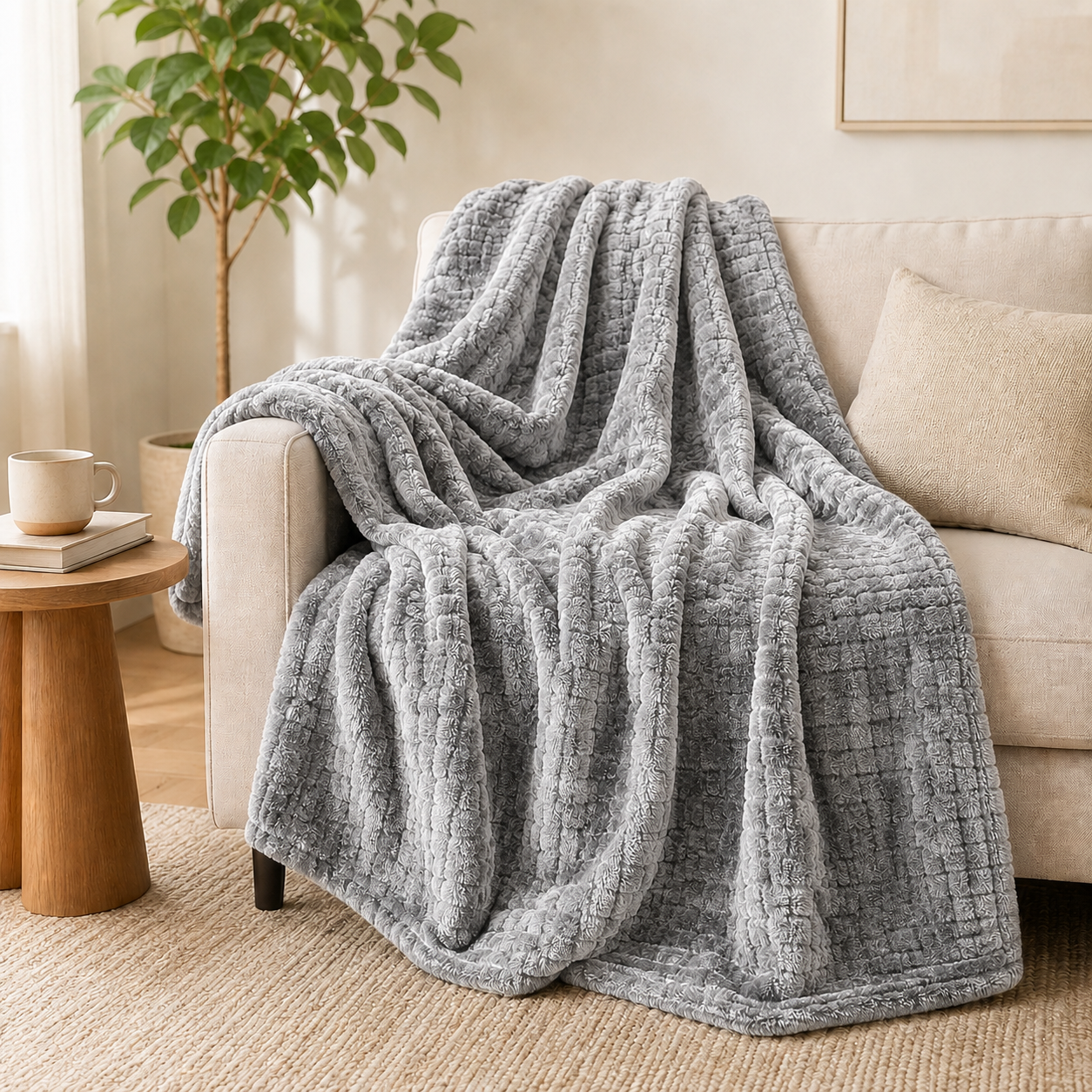 Absolute Decor Embossed Plush Blanket – 150 x 180cm