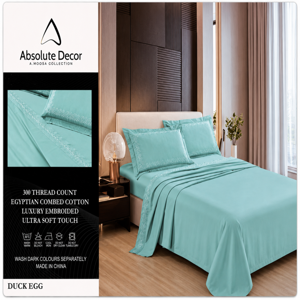Absolute Decor 300TC Egyptian Cotton Sheet Set