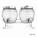 Glass Beverage Dispenser with Chrome Tap and Stand