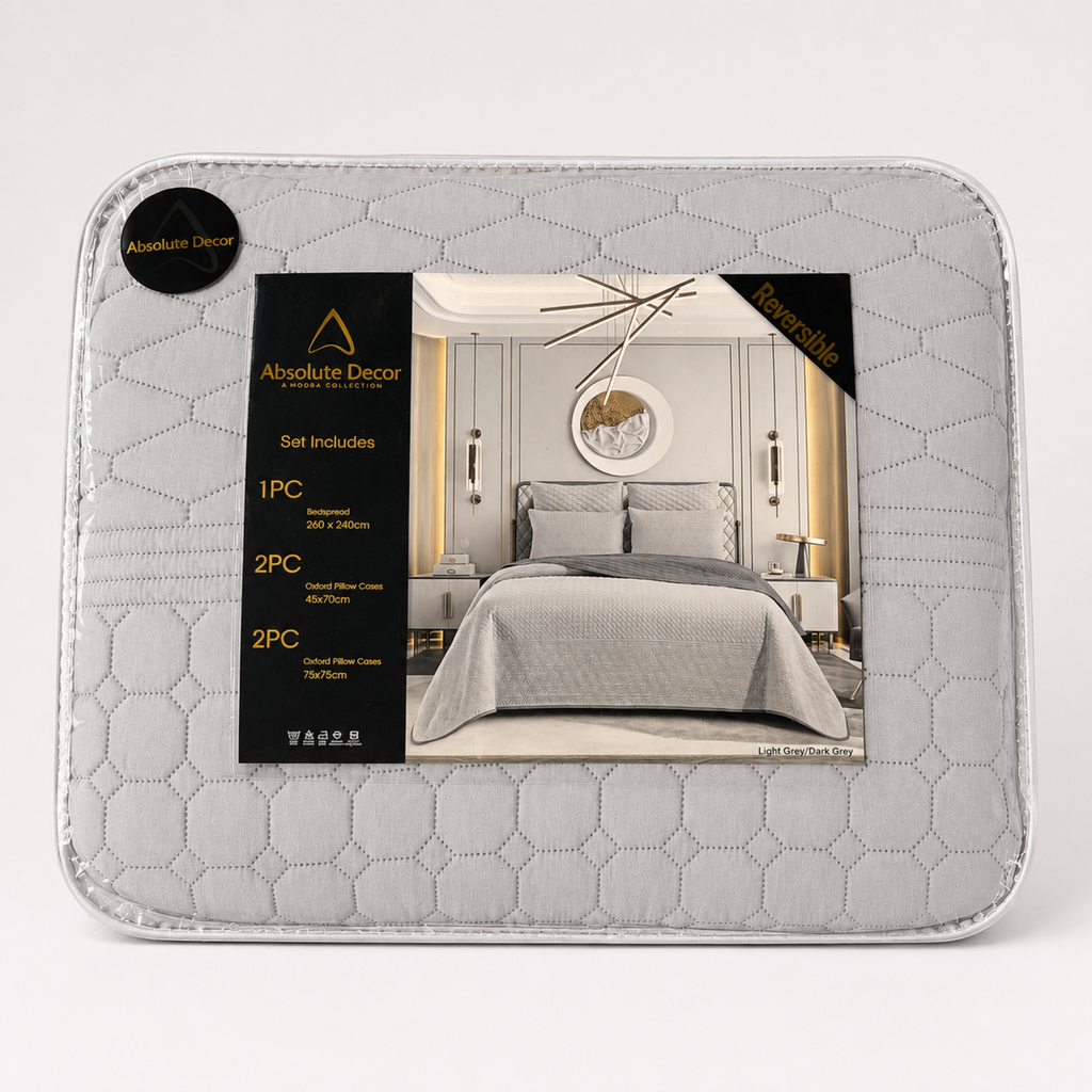 Absolute Decor Reversible Quilted Bedspread Set