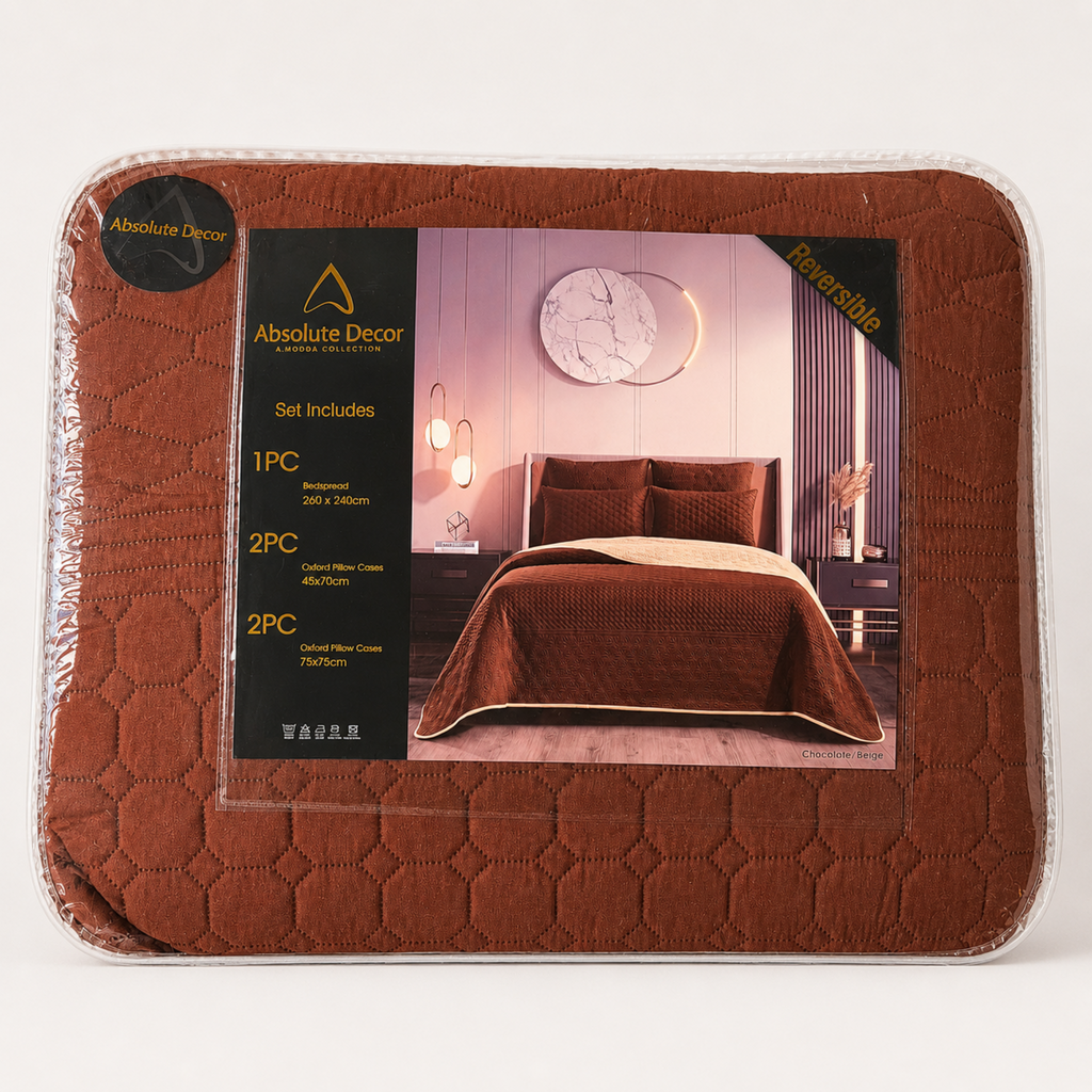 Absolute Decor Reversible Quilted Bedspread Set