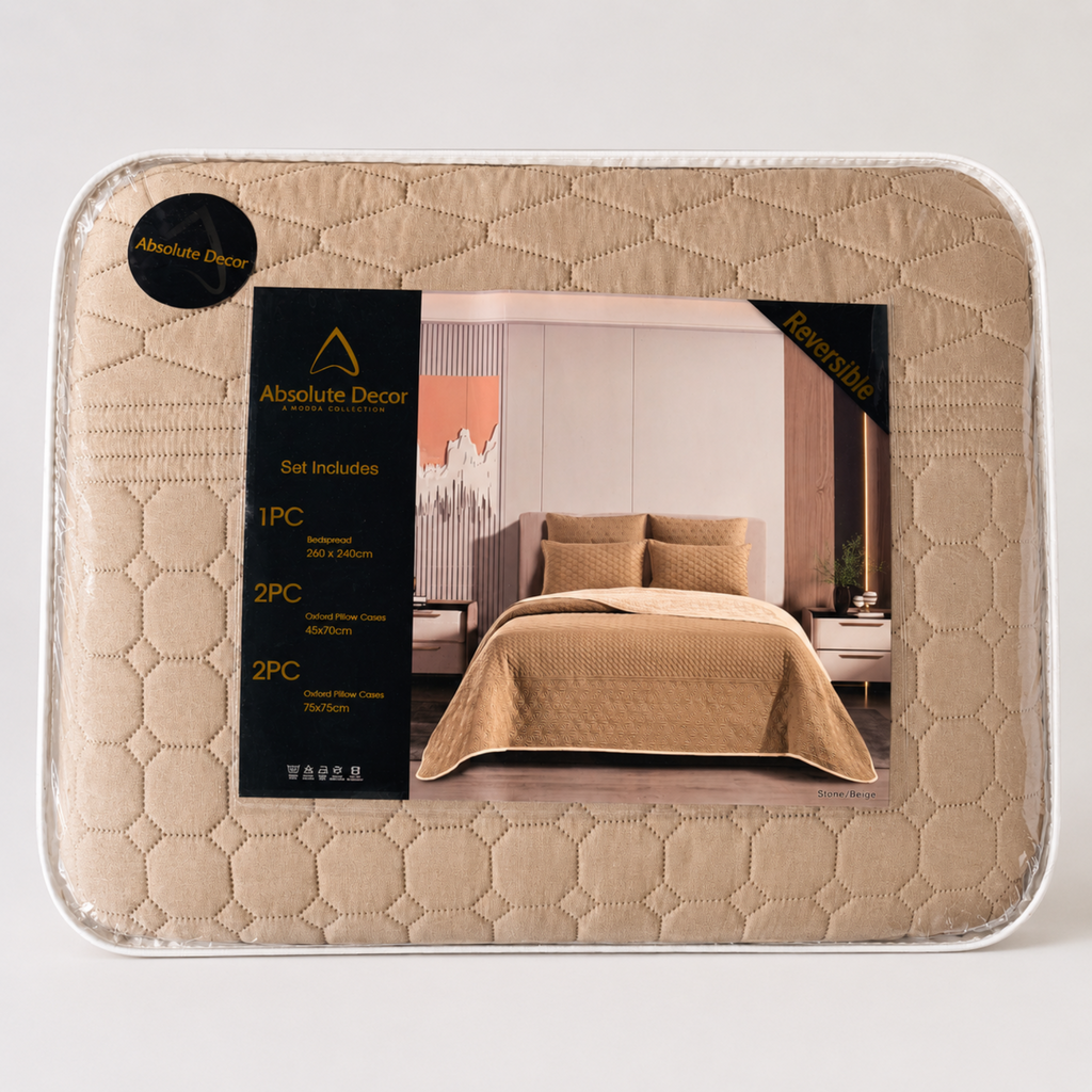 Absolute Decor Reversible Quilted Bedspread Set