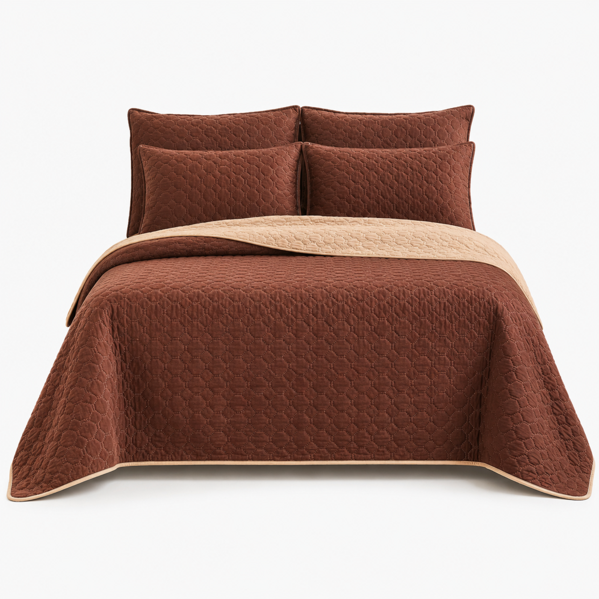 Absolute Decor Reversible Quilted Bedspread Set
