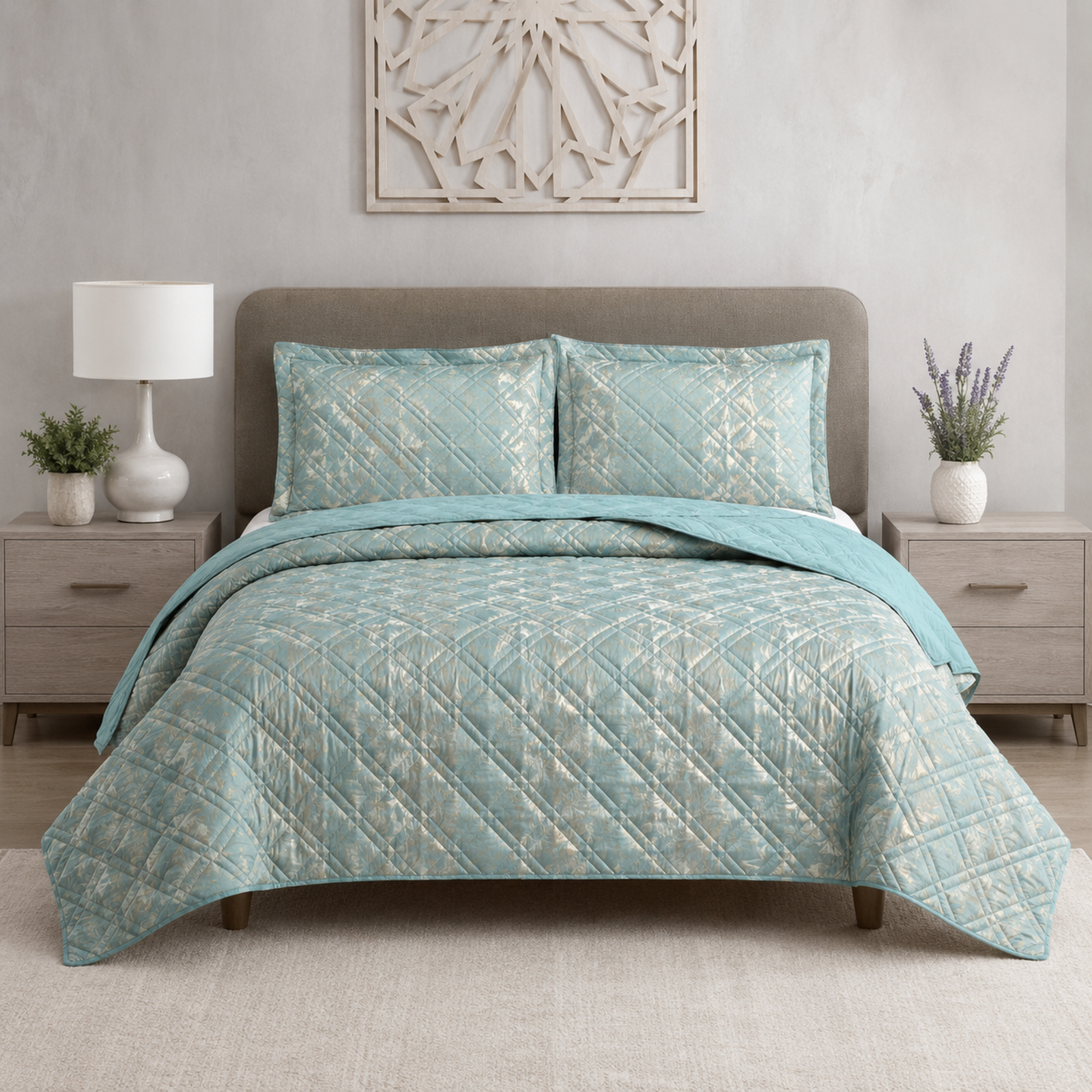 Absolute Decor Luxury Quilted Bedspread Set