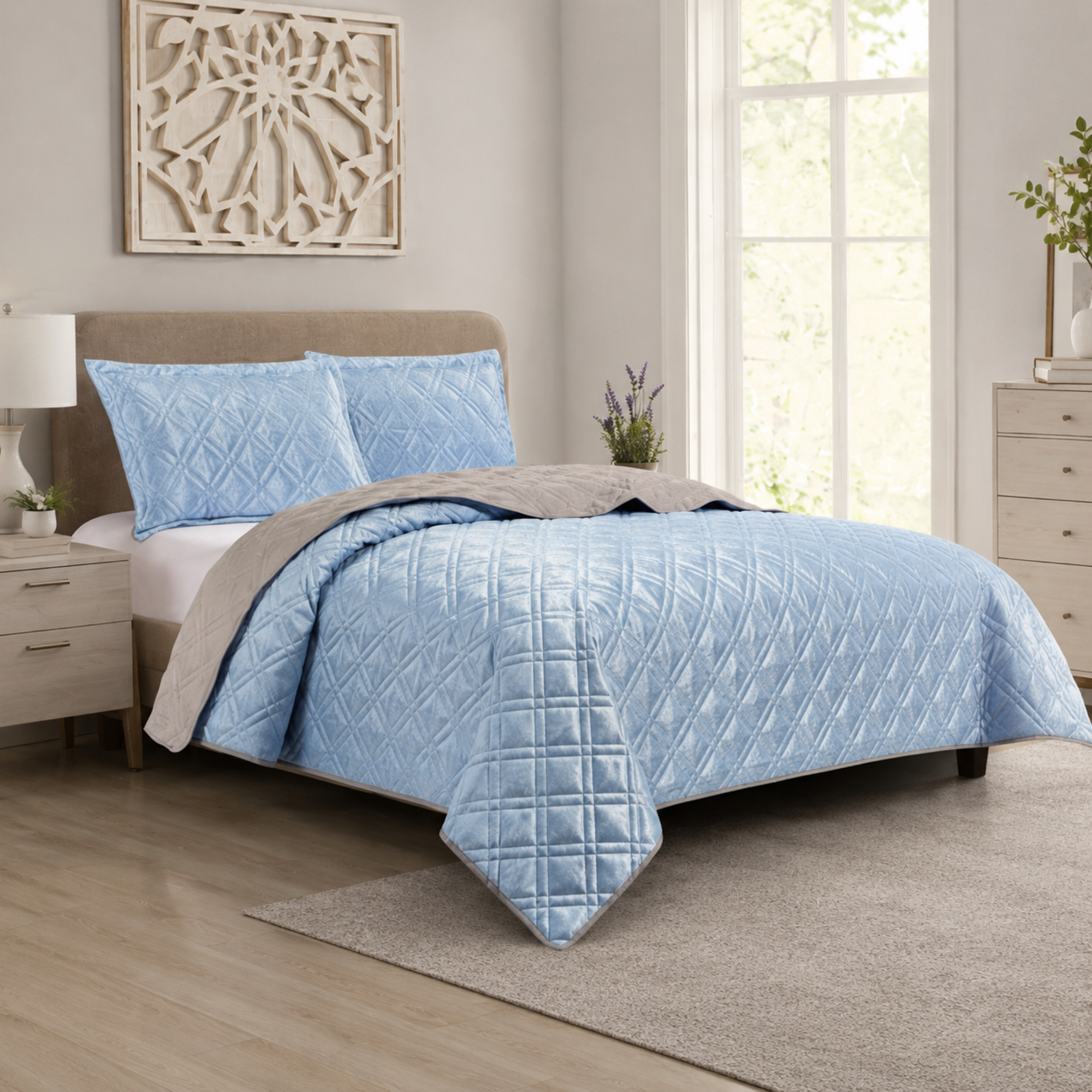 Absolute Decor Luxury Quilted Bedspread Set