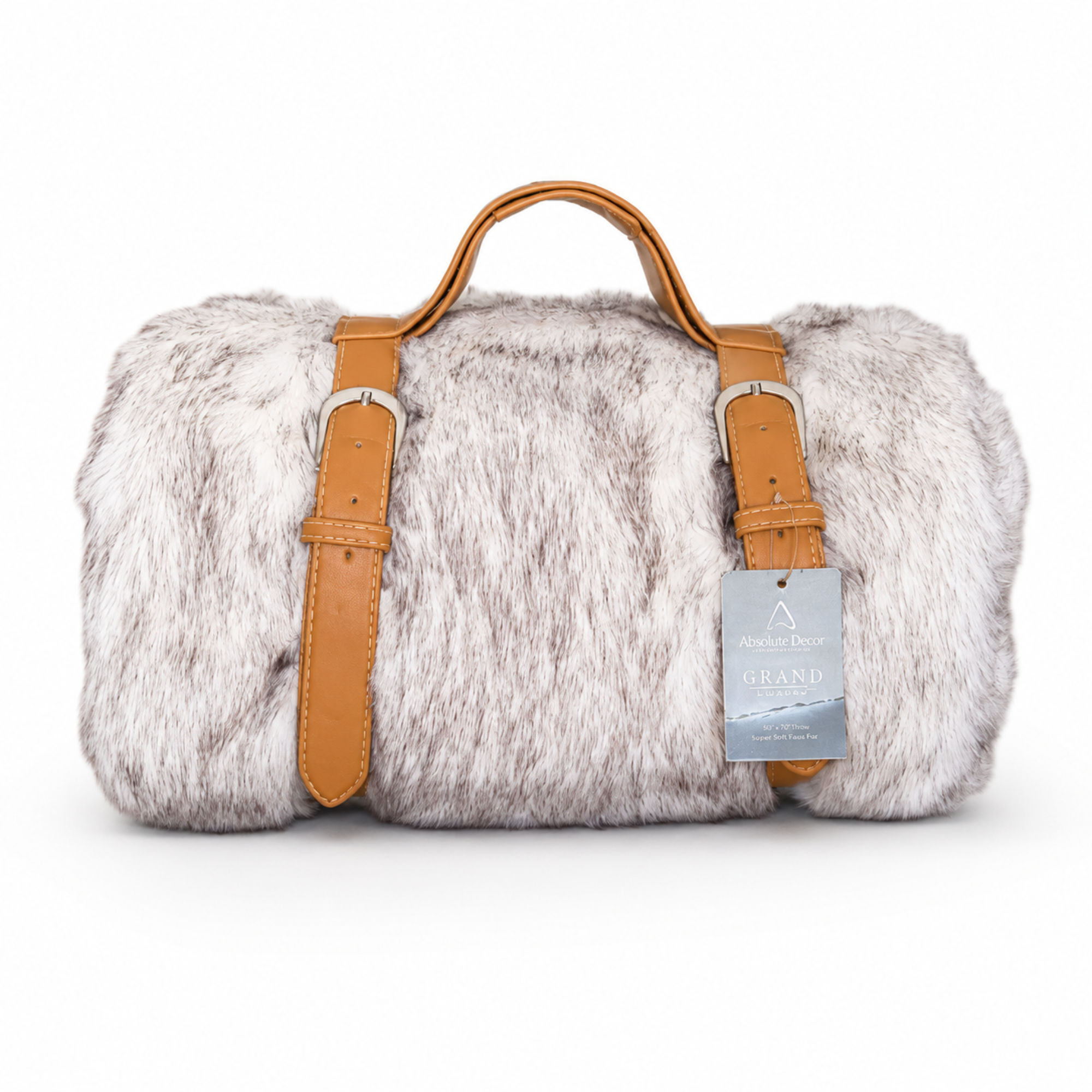 Absolute Decor Grand Faux Fur Blanket - White