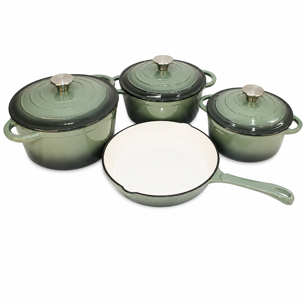 Premium Cast Iron Cookware Set – 7 Piece