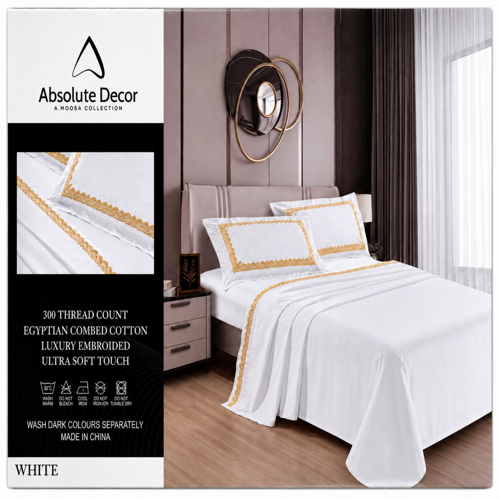 Absolute Decor 300TC Egyptian Cotton Sheet Set