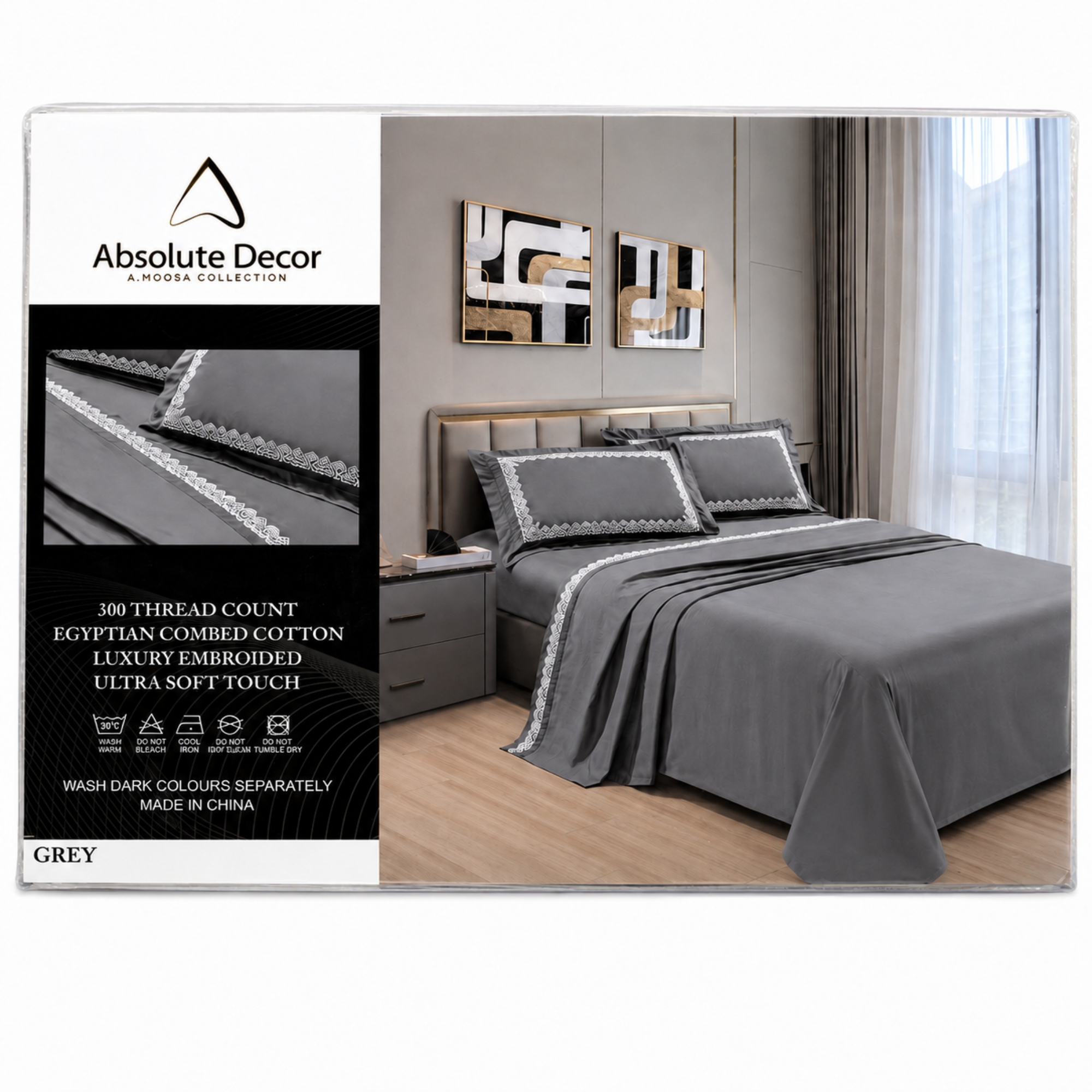 Absolute Decor 300TC Egyptian Cotton Sheet Set
