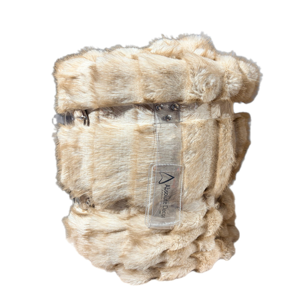 Absolute Decor Grand Ribbed Dual Throw - Champagne Beige