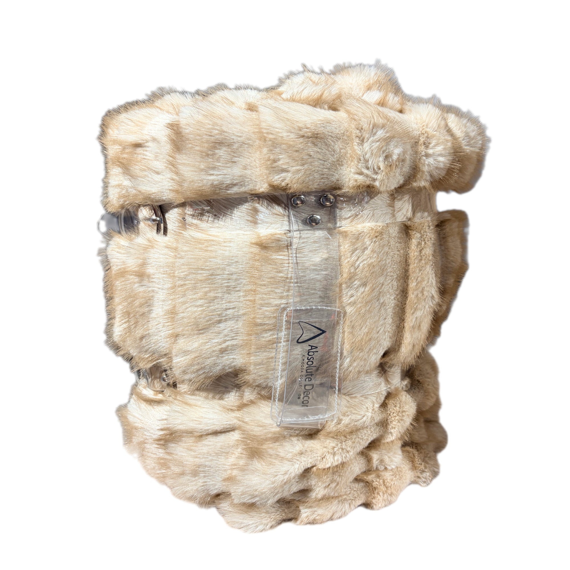 Absolute Decor Grand Ribbed Dual Throw - Champagne Beige