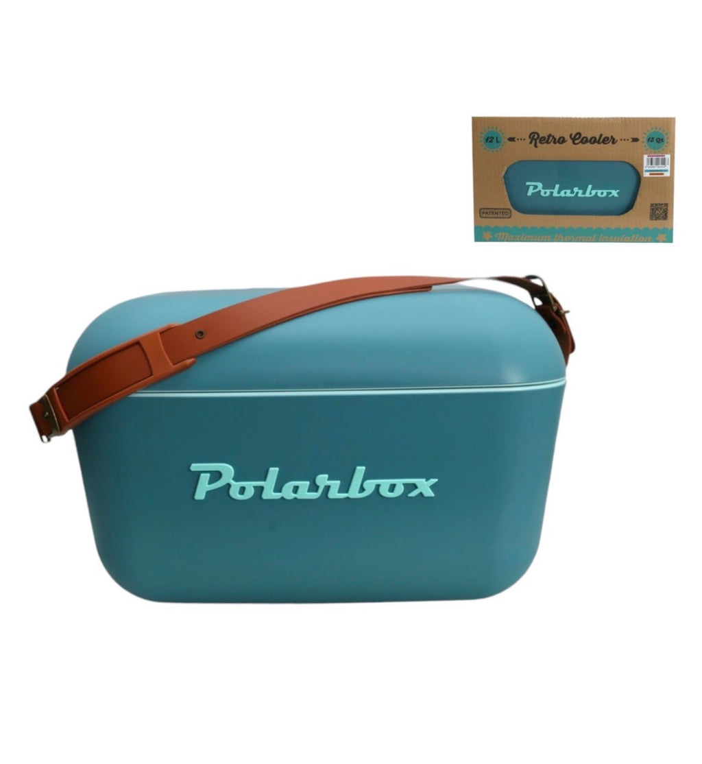 Polar Box Cooler with Leather Strap 12Lt - Blue