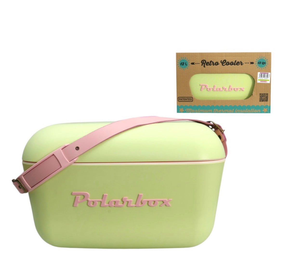 Polar Box Cooler with Leather Strap 12Lt - Lime