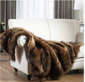 Absolute Decor Grand Faux Fur Blanket - Brown