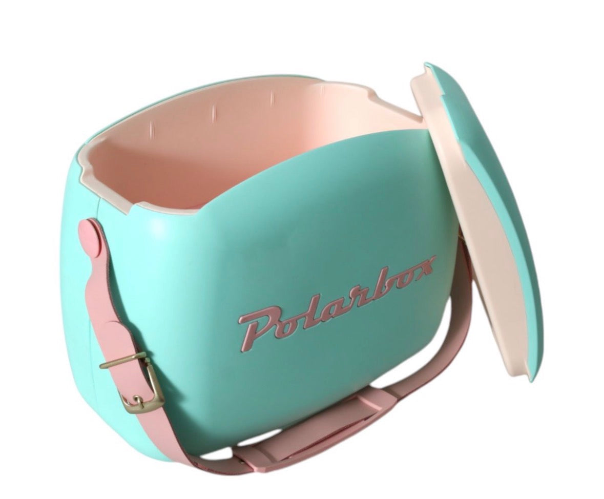Polar Box Cooler with Leather Strap 6Lt Including 2 Lunch Boxes - Green