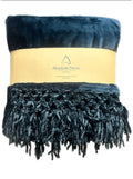 Absolute Decor Chenille Fringe Soft Touch 130X180 Throw - Black