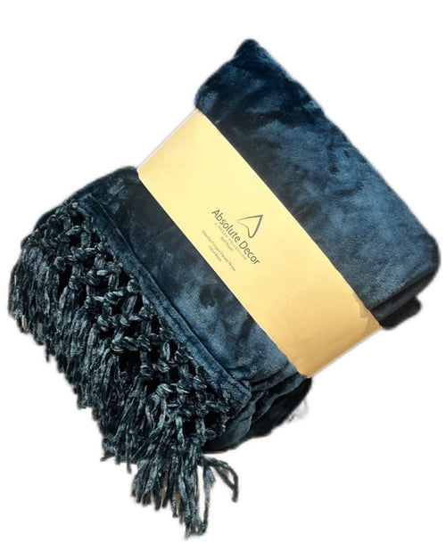 Absolute Decor Chenille Fringe Soft Touch 130X180 Throw - Black