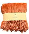 Absolute Decor Chenille Fringe Soft Touch 130X180 Throw - RUST