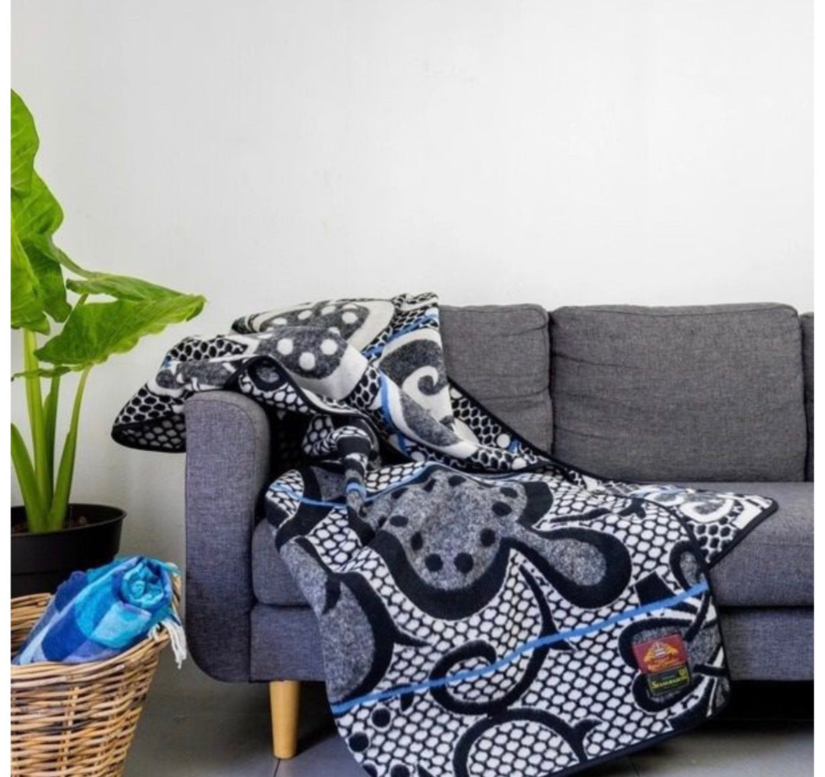 Seanamarena Black Natural Cobalt Basotho Blanket