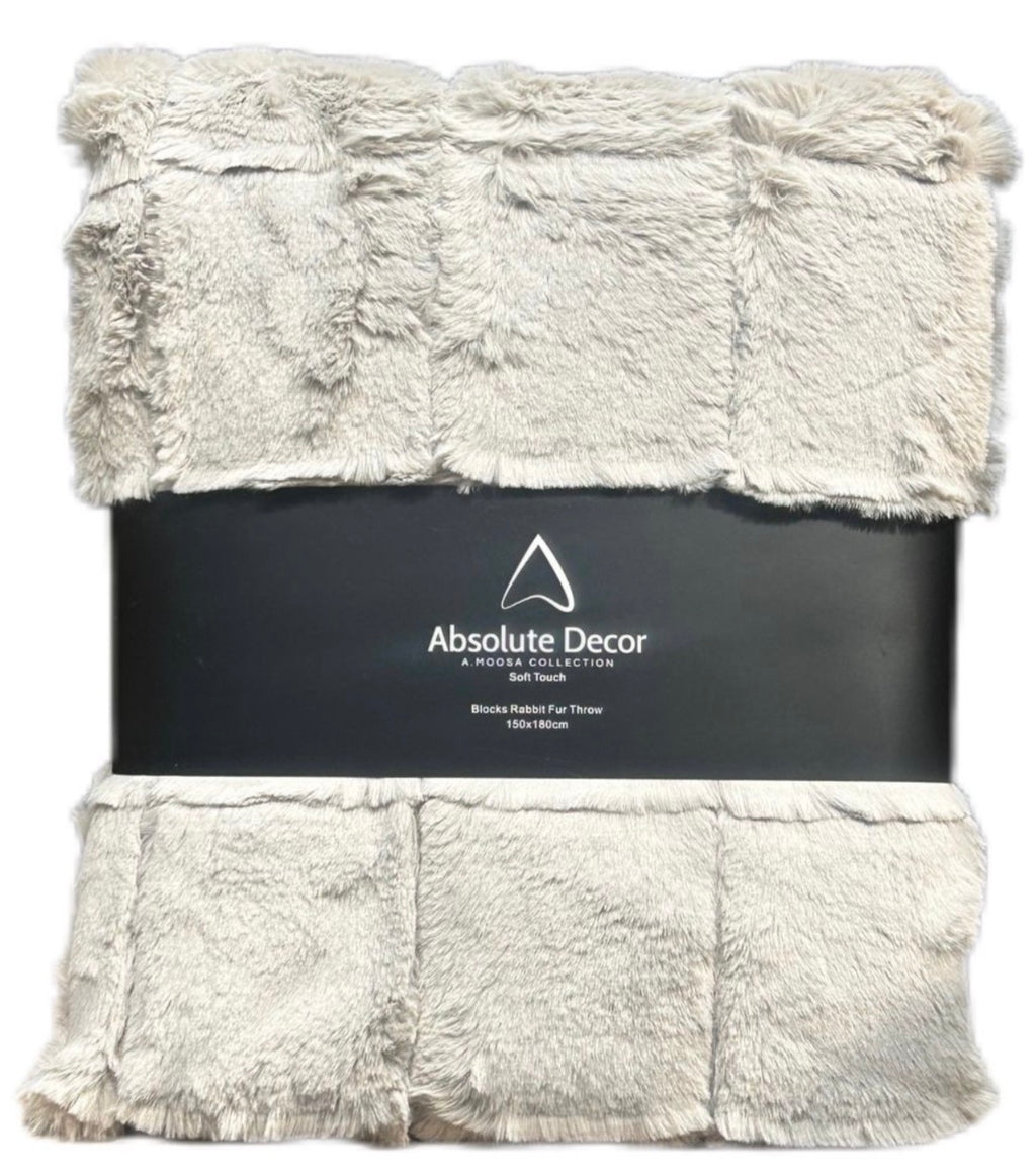 Absolute Decor Blocks Rabbit Fur - NATURAL