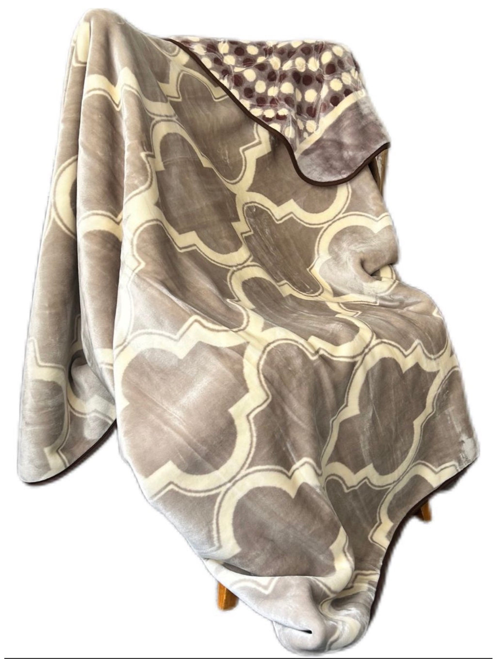 Cozy Cozy Embossed 2Ply Mink Queen Blanket - Brown