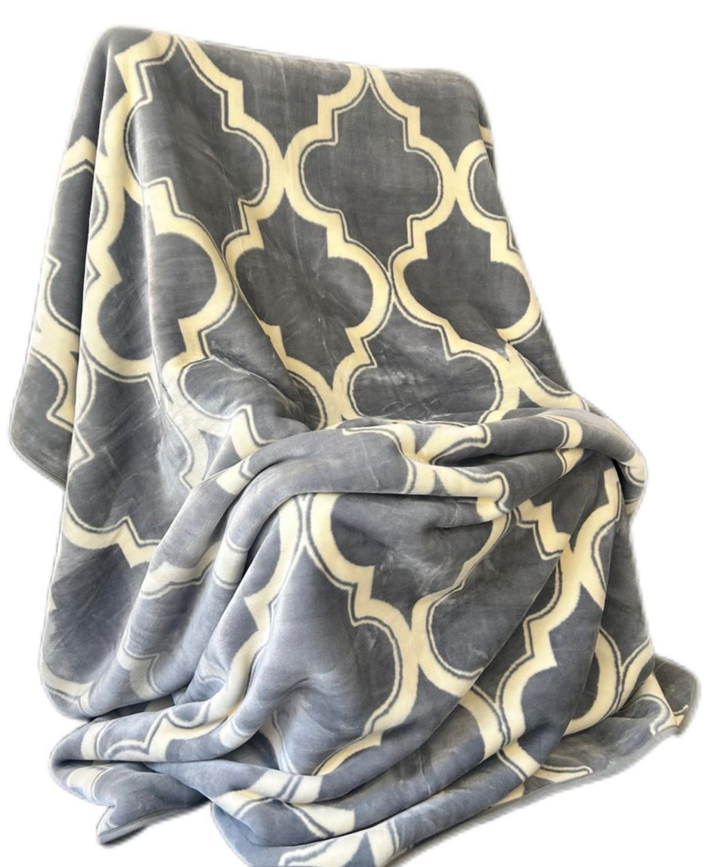 Cozy Cozy Embossed 2Ply Mink Queen Blanket - Grey