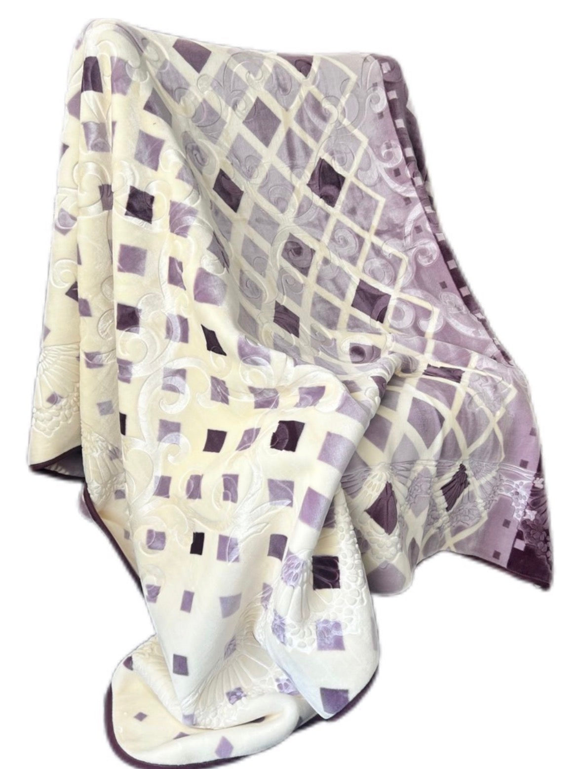 Cozy Cozy Embossed 2Ply Mink Queen Blanket - Pink