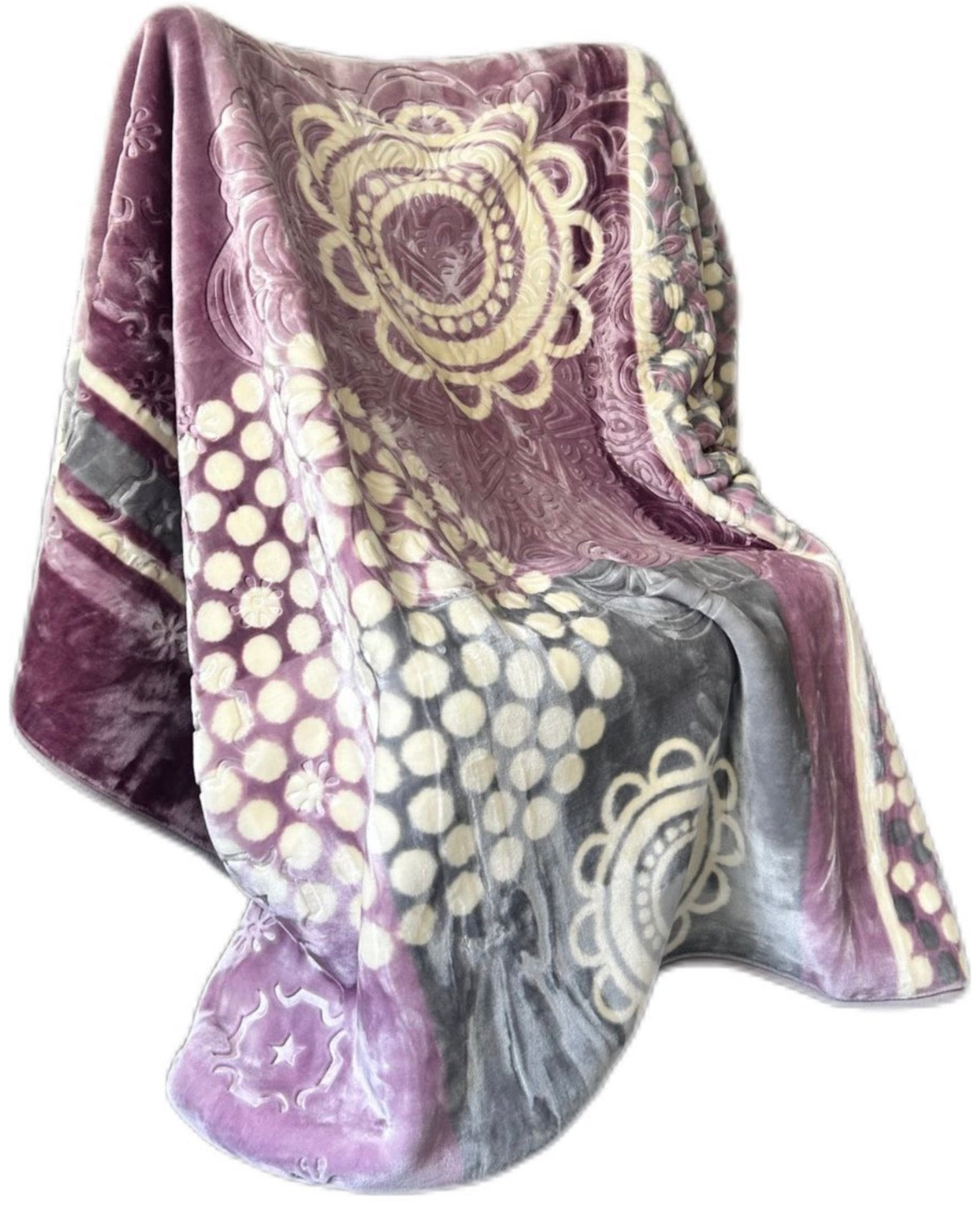 Cozy Cozy Embossed 2Ply Mink Queen Blanket - Red