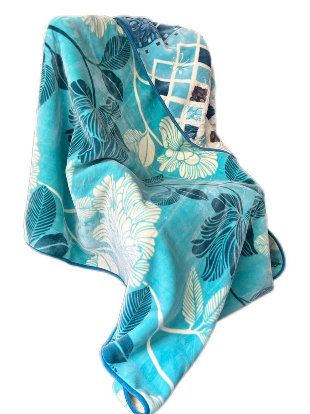Cozy Cozy Embossed 2Ply Mink Queen Blanket - Turquoise