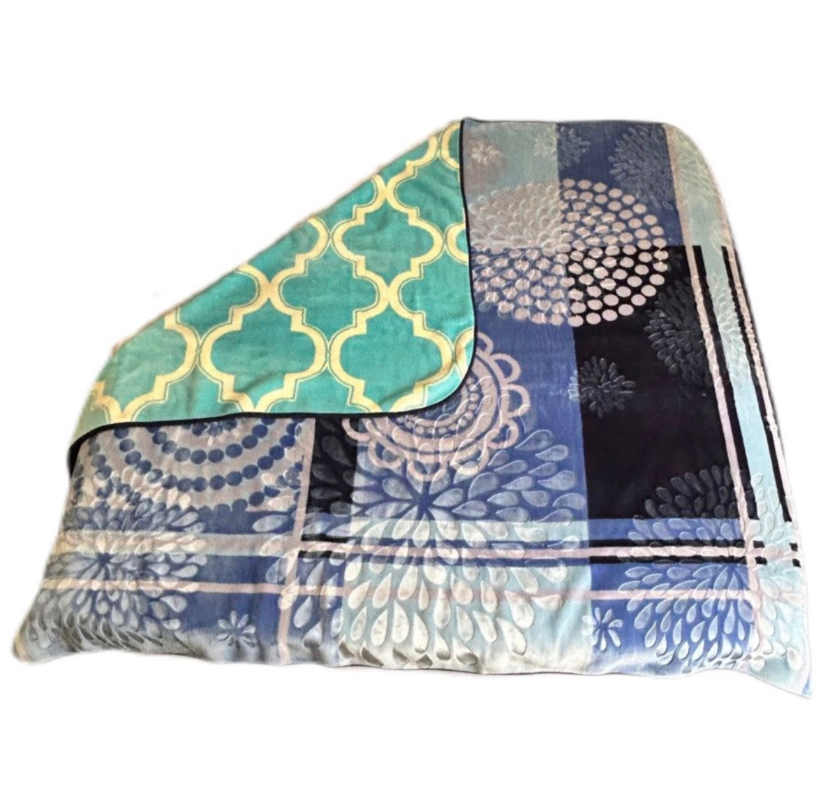 Cozy Cozy Embossed 2Ply Mink Queen Blanket - Blue