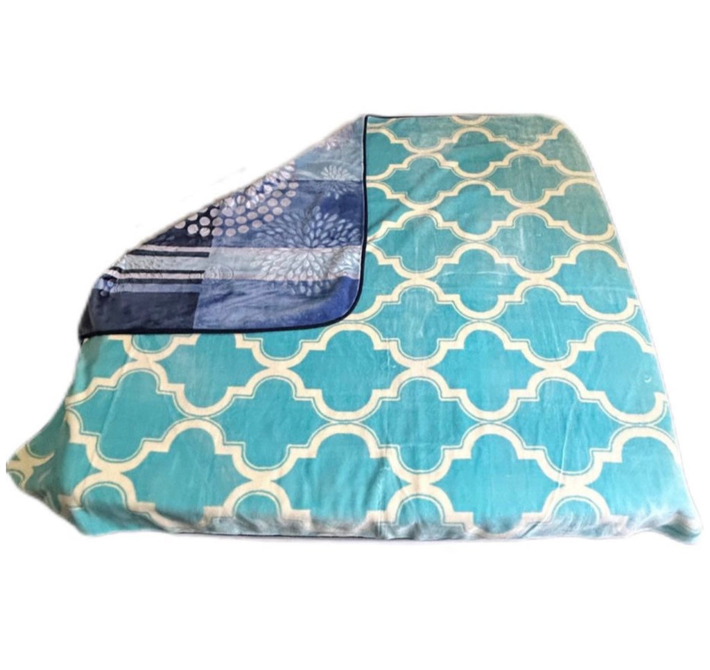 Cozy Cozy Embossed 2Ply Mink Queen Blanket - Blue