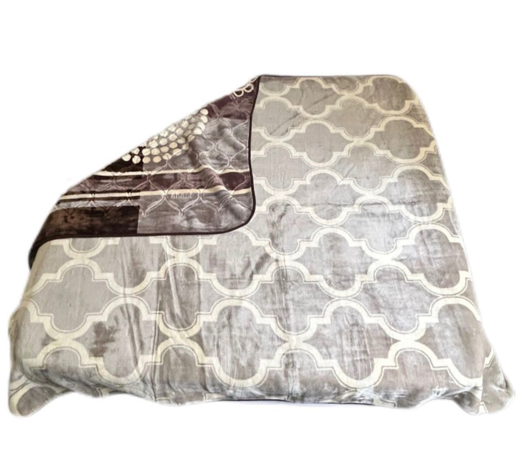 Cozy Cozy Embossed 2Ply Mink Queen Blanket - Brown