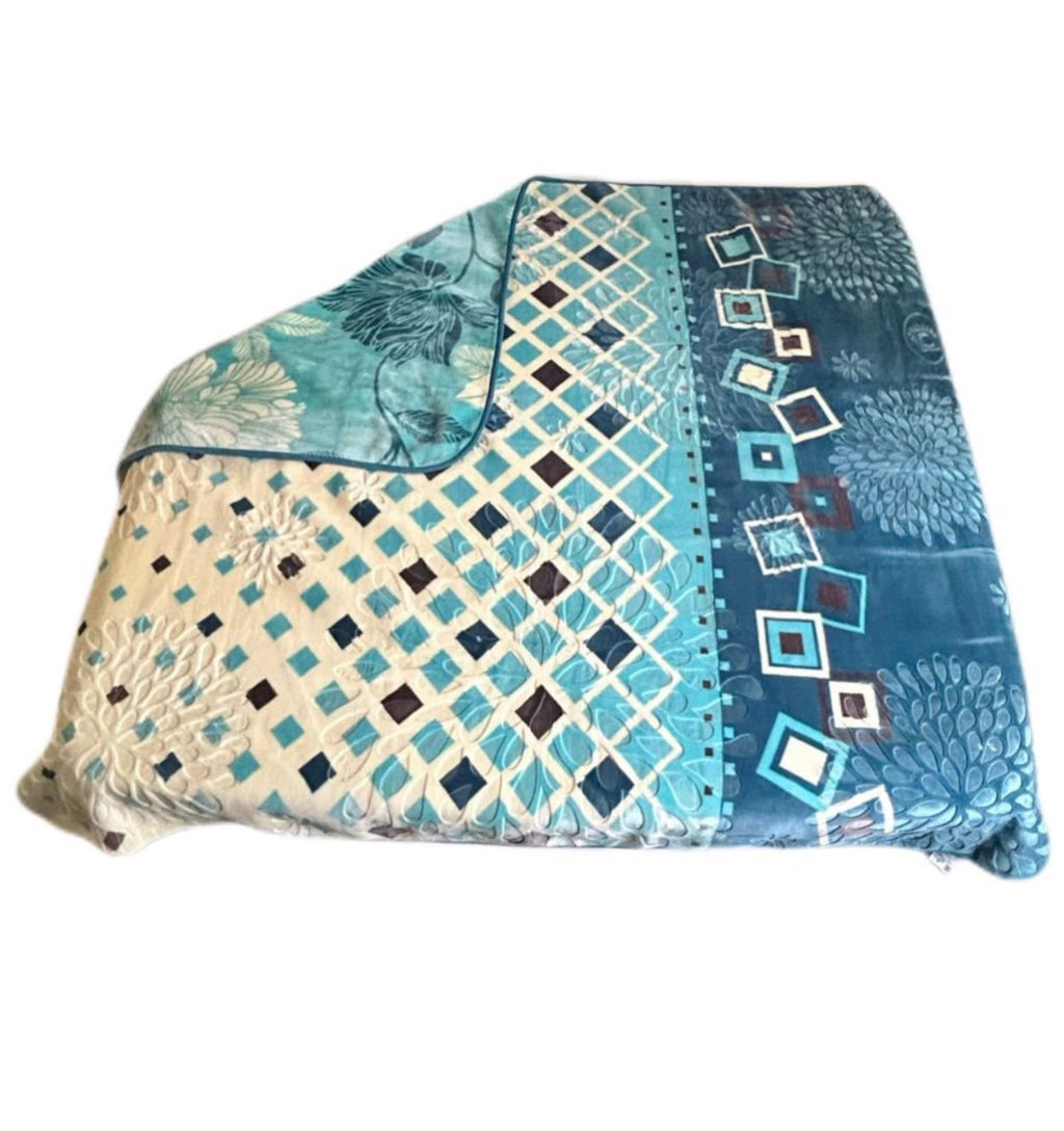 Cozy Cozy Embossed 2Ply Mink Queen Blanket - Turquoise