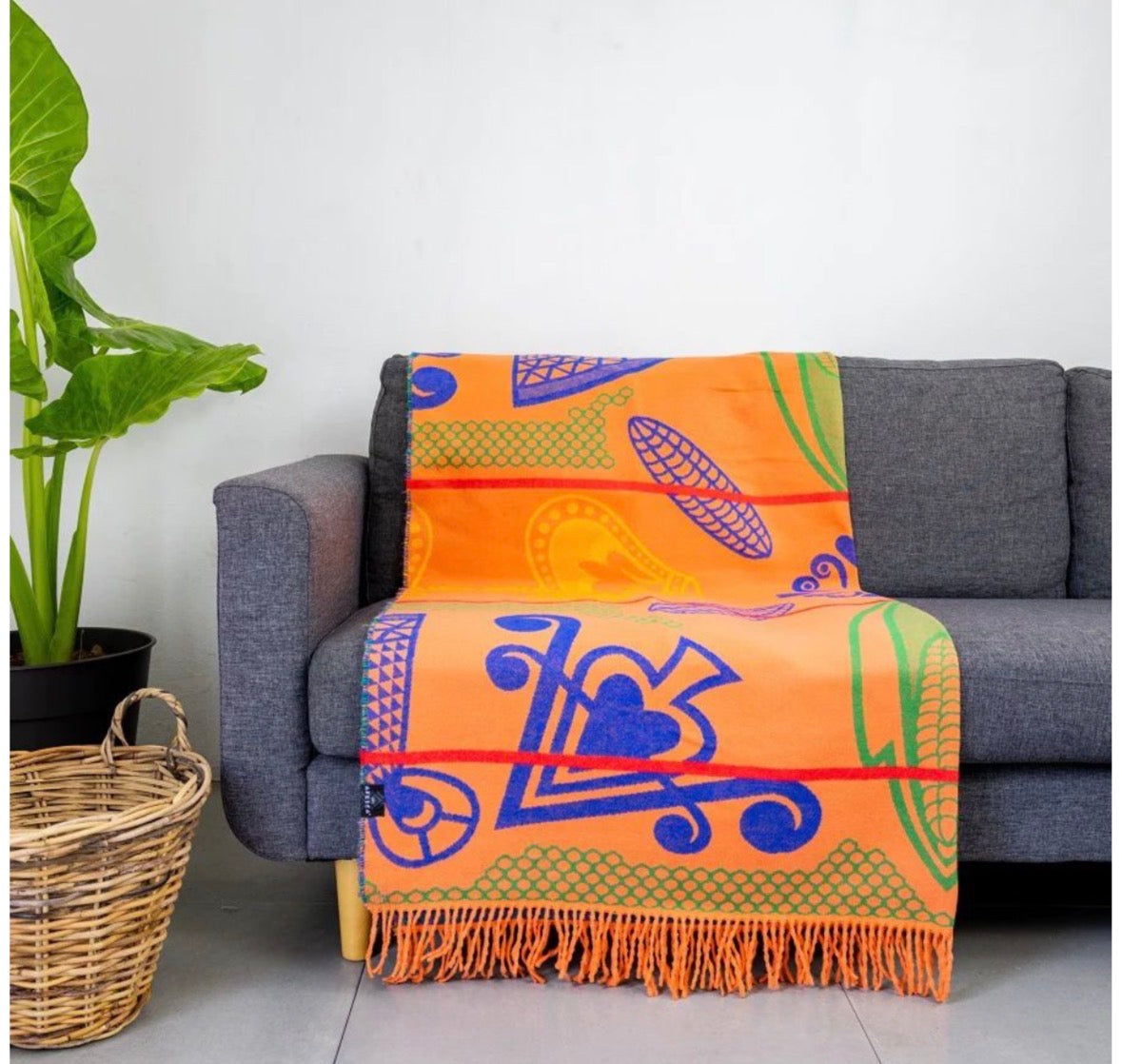 Aranda My Africa Basotho Blanket Throw Bella-Vita - Orange
