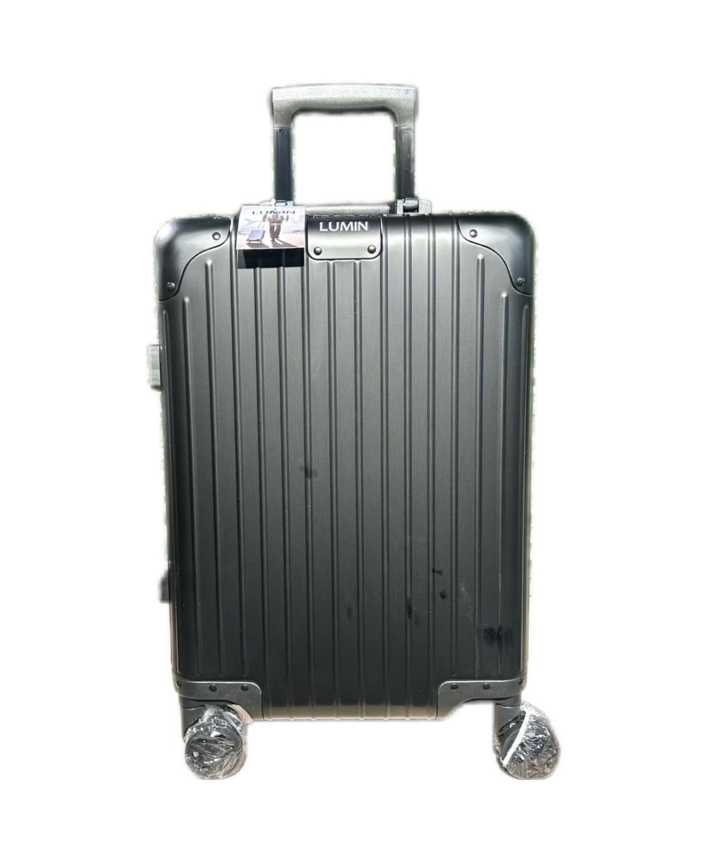 Lumin Aluminium Hard Shell Vertigo Suitcase with TSA Locks - 55cm - Black