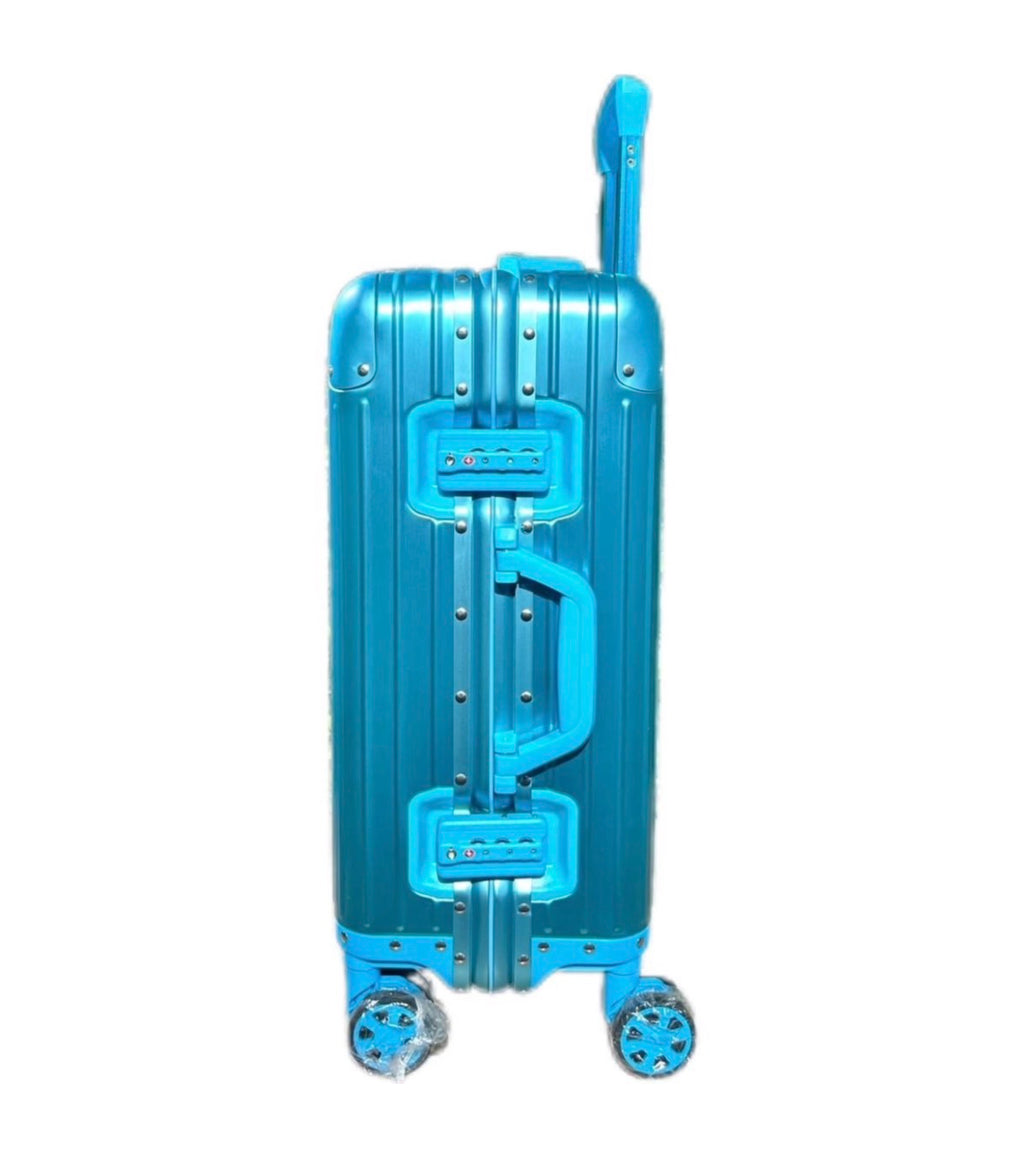 Lumin Aluminium Hard Shell Vertigo Suitcase with TSA Locks - 55cm - Blue